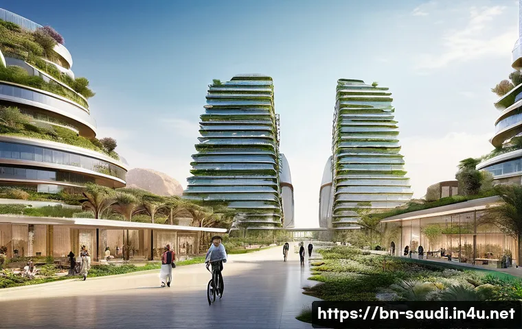 네옴 프로젝트의 미래 도시 계획 - **Prompt for The Line:**
"A futuristic, ultra-modern linear city named 'The Line' in NEOM, stret...